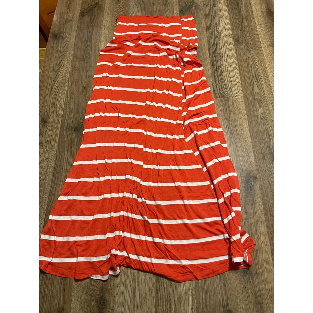 PinkBlush Skirt, Women's Size Small? Orange White, Striped, Long